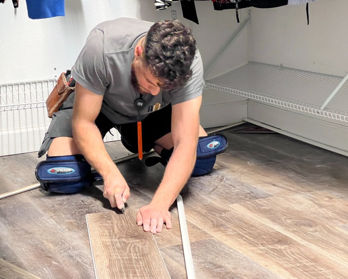 RA Flooring installer at work